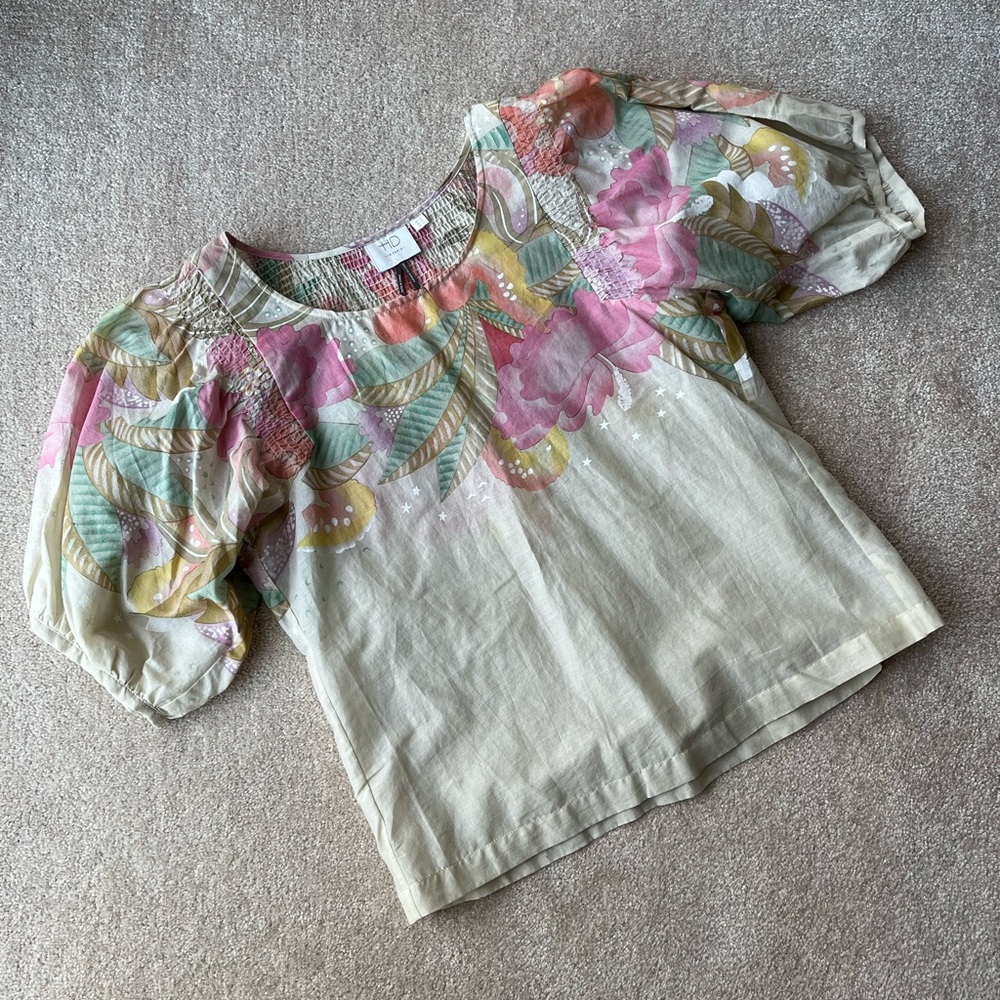Anthropologie HD in Paris Cute Floral Print Lightweight Blouse Size 2 NWOT